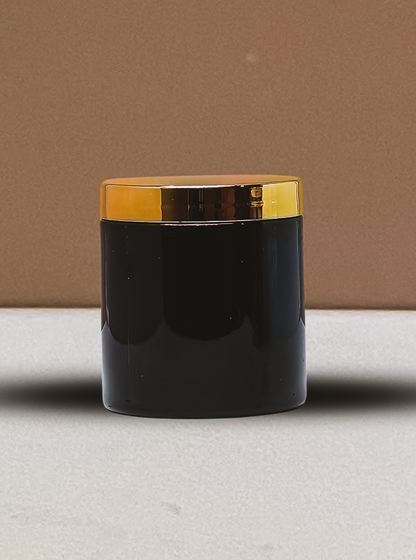 500g Plastic Jar With Gold Electroplated Lid