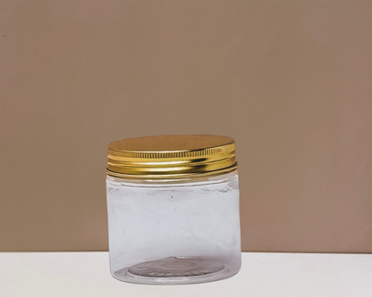 200g Plastic Jar With Gold Aluminium Lid
