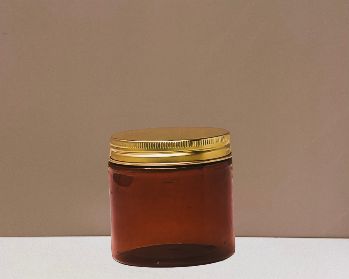 200g Plastic Jar With Gold Aluminium Lid