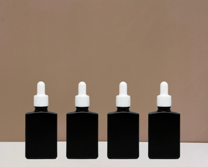30ml Rectangle Glass Bottle with Plain White Dropper