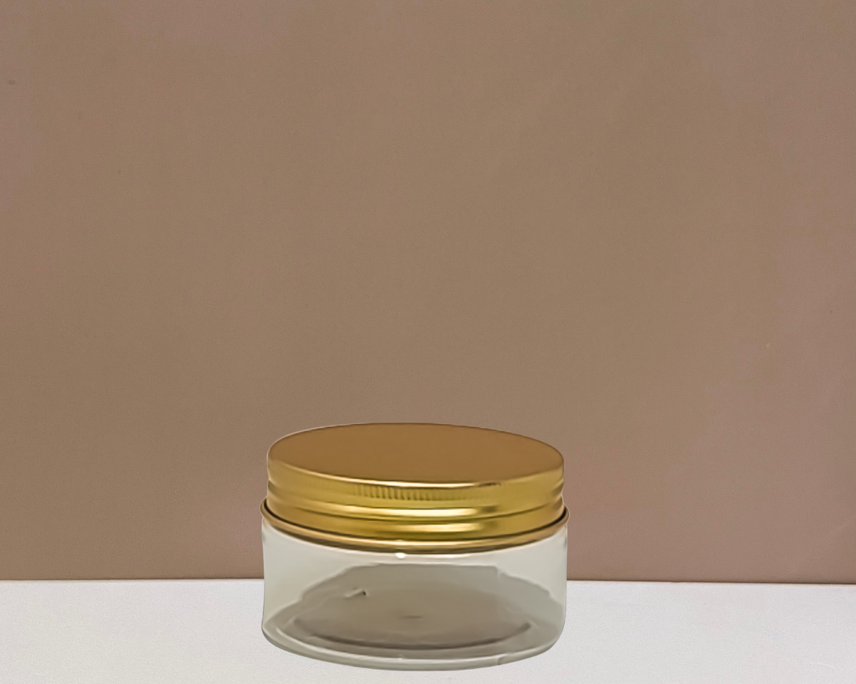 100g Plastic Jar With Gold Aluminium Lid