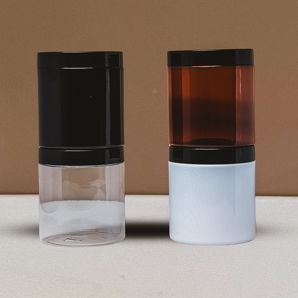 500g Plastic Jar With Black Lid