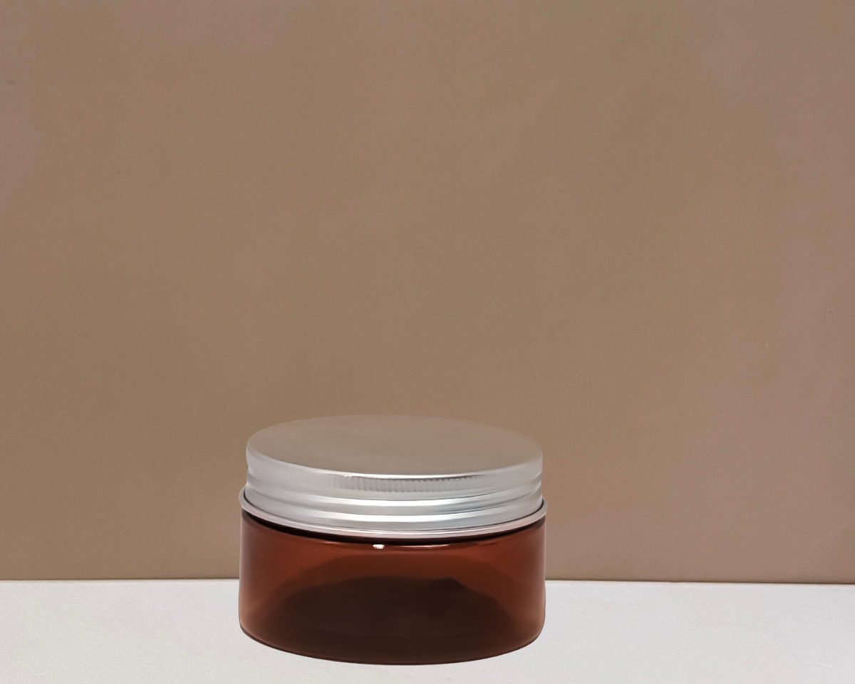 100g Plastic Jar With Silver Aluminium Lid