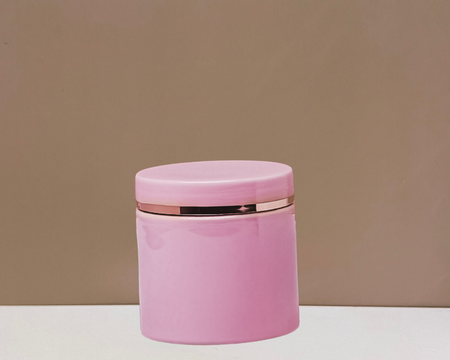 200g Pink Pet jar with Pink Lid + Gold Strip