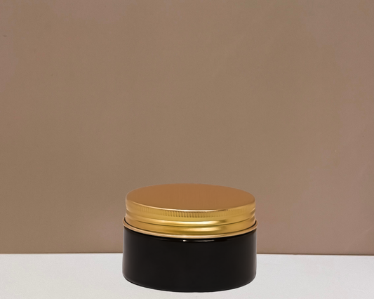 100g Plastic Jar With Gold Electroplated Lid