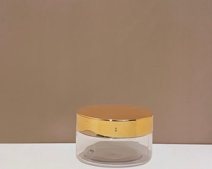 100g Plastic Jar With Gold Electroplated Lid