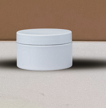 250g Wide Plastic Jar With White Lid