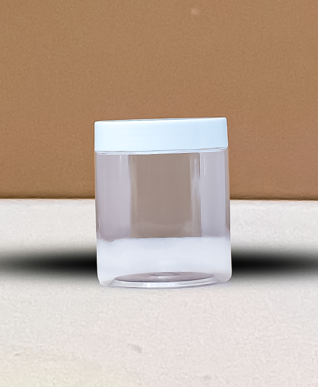 250g Tall Plastic Jar With White Lid
