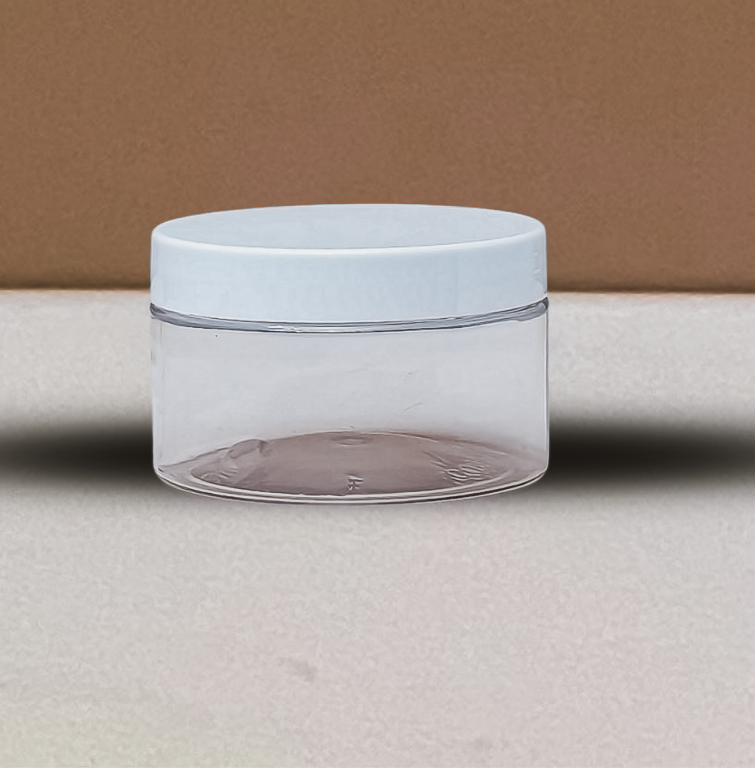 250g Wide Plastic Jar With White Lid
