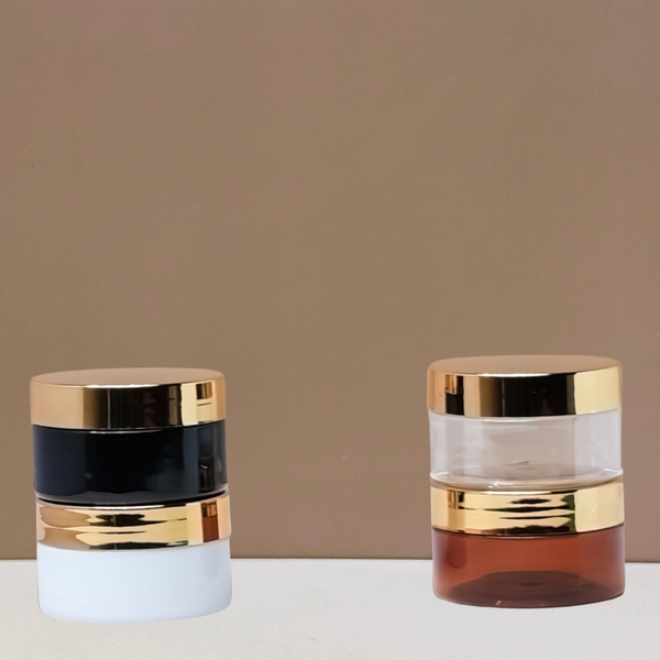 100g Plastic Jar With Gold Electroplated Lid