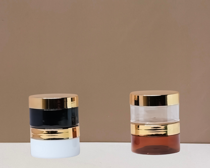 100g Plastic Jar With Gold Electroplated Lid