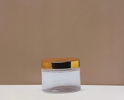 300g Plastic Jar With Gold Electroplated Lid
