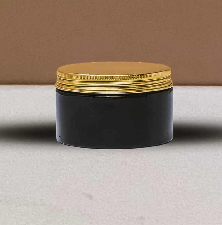 250g Wide Plastic Jar With Gold Aluminium Lid