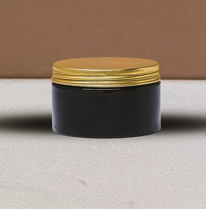 250g Wide Plastic Jar With Gold Aluminium Lid
