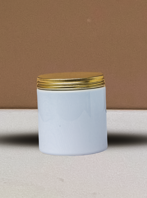 500g Plastic Jar With Gold Aluminium Lid