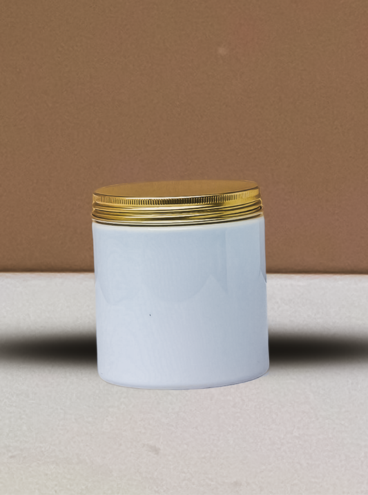 500g Plastic Jar With Gold Aluminium Lid