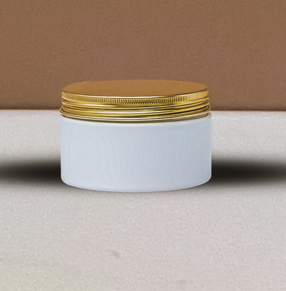 250g Wide Plastic Jar With Gold Aluminium Lid