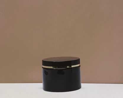 300g Plastic Jar Black Lid With Gold Strip