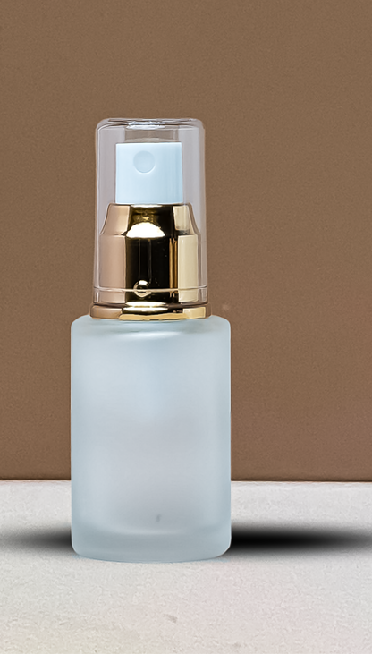 30Ml Glass Bottle With Gold Mist Sprayer (Flat)