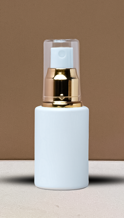 30Ml Glass Bottle With Gold Mist Sprayer (Flat)