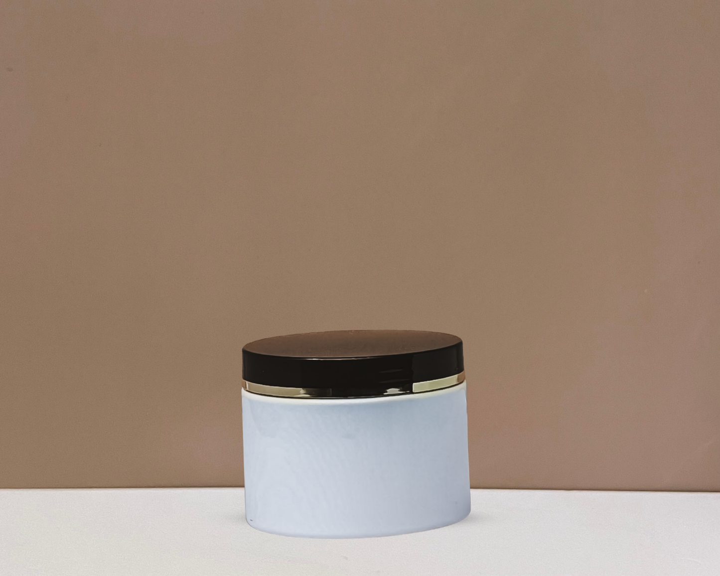 300g Plastic Jar Black Lid With Gold Strip