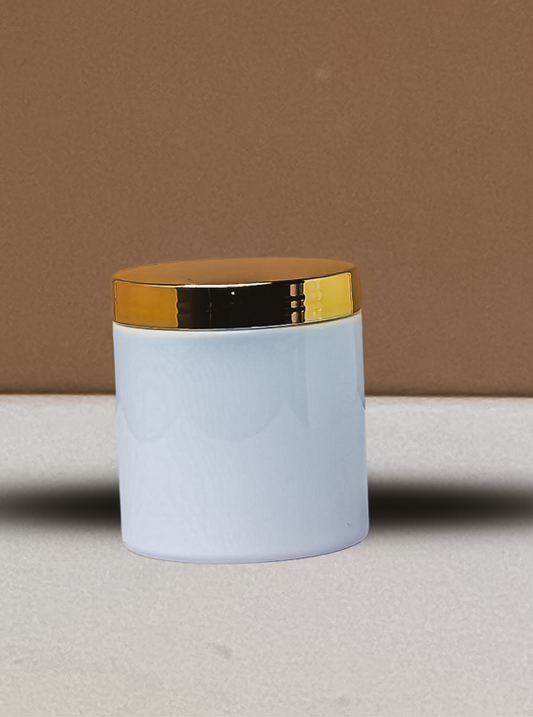 500g Plastic Jar With Gold Electroplated Lid