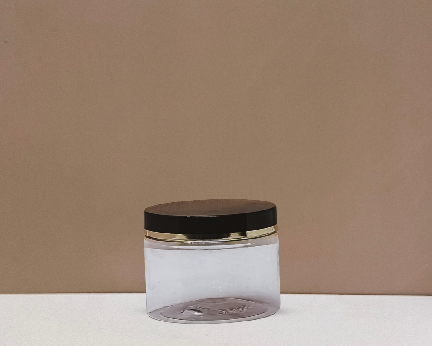 300g Plastic Jar Black Lid With Gold Strip