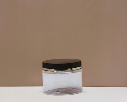 300g Plastic Jar Black Lid With Gold Strip