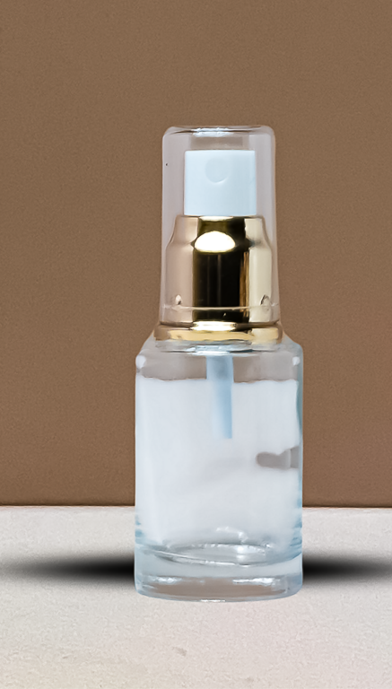 30Ml Glass Bottle With Gold Mist Sprayer (Flat)