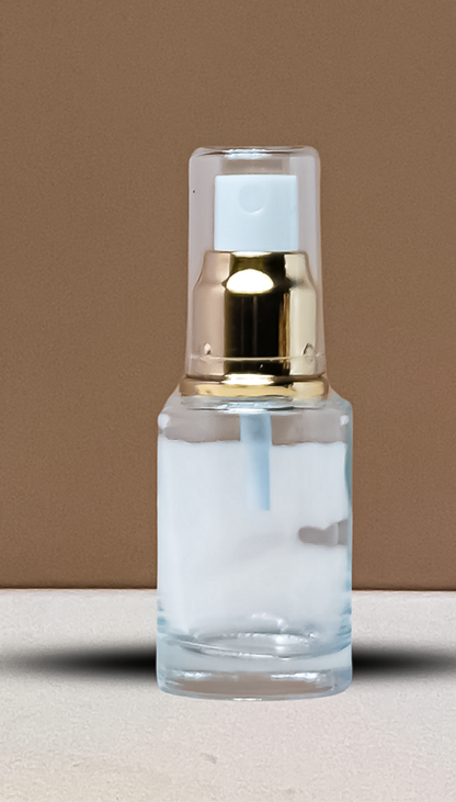 30Ml Glass Bottle With Gold Mist Sprayer (Flat)