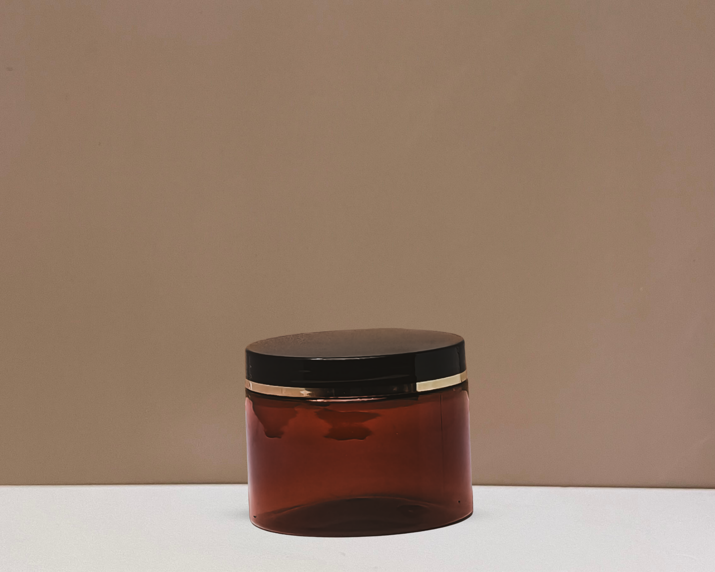 300g Plastic Jar Black Lid With Gold Strip
