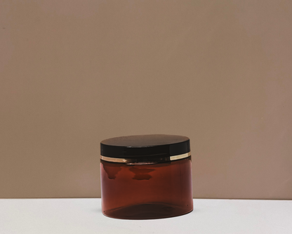 300g Plastic Jar Black Lid With Gold Strip