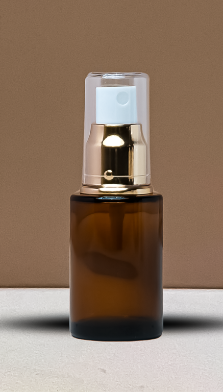 30Ml Glass Bottle With Gold Mist Sprayer (Flat)