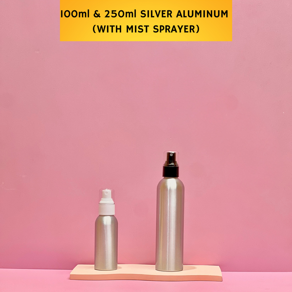 250ml Silver Aluminium - With Mist Sprayer