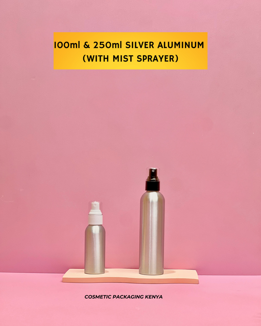 250ml Silver Aluminium - With Mist Sprayer