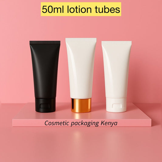 50Ml White Lotion Tube With Gold Cap