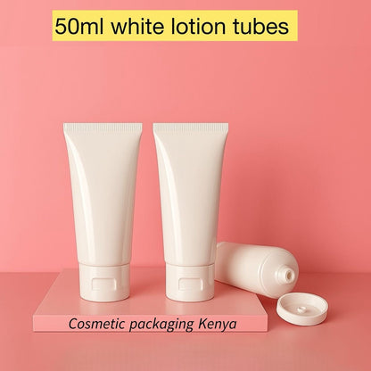 50Ml White Lotion Tube With White Cap