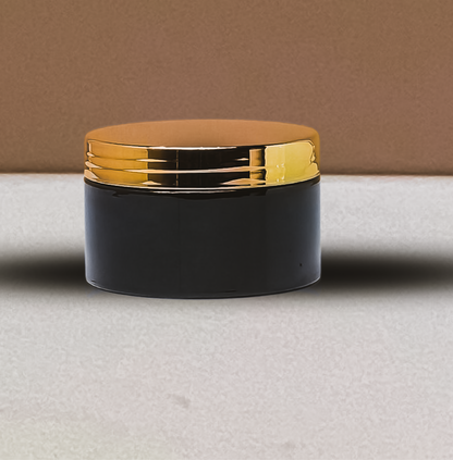 250g Wide Plastic Jar With Gold Electroplated Lid