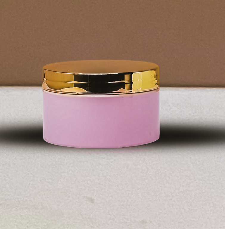 250g Wide Plastic Jar With Gold Electroplated Lid