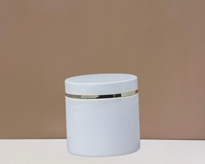 200g Plastic Jar White Lid With Gold Strip