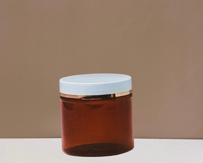 200g Plastic Jar White Lid With Gold Strip