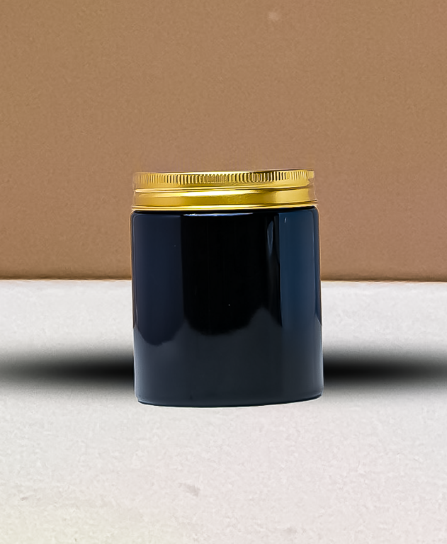 <tc>250g Tall Plastic Jar With Gold Aluminium Lid</tc>