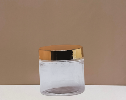 200g Plastic Jar With Gold Electroplated Lid