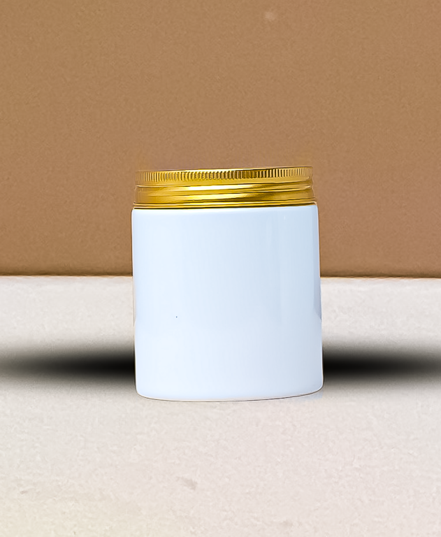 <tc>250g Tall Plastic Jar With Gold Aluminium Lid</tc>