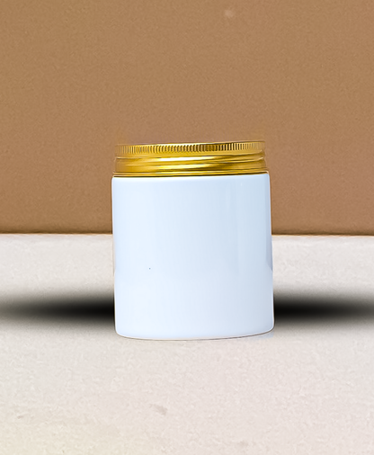 <tc>250g Tall Plastic Jar With Gold Aluminium Lid</tc>