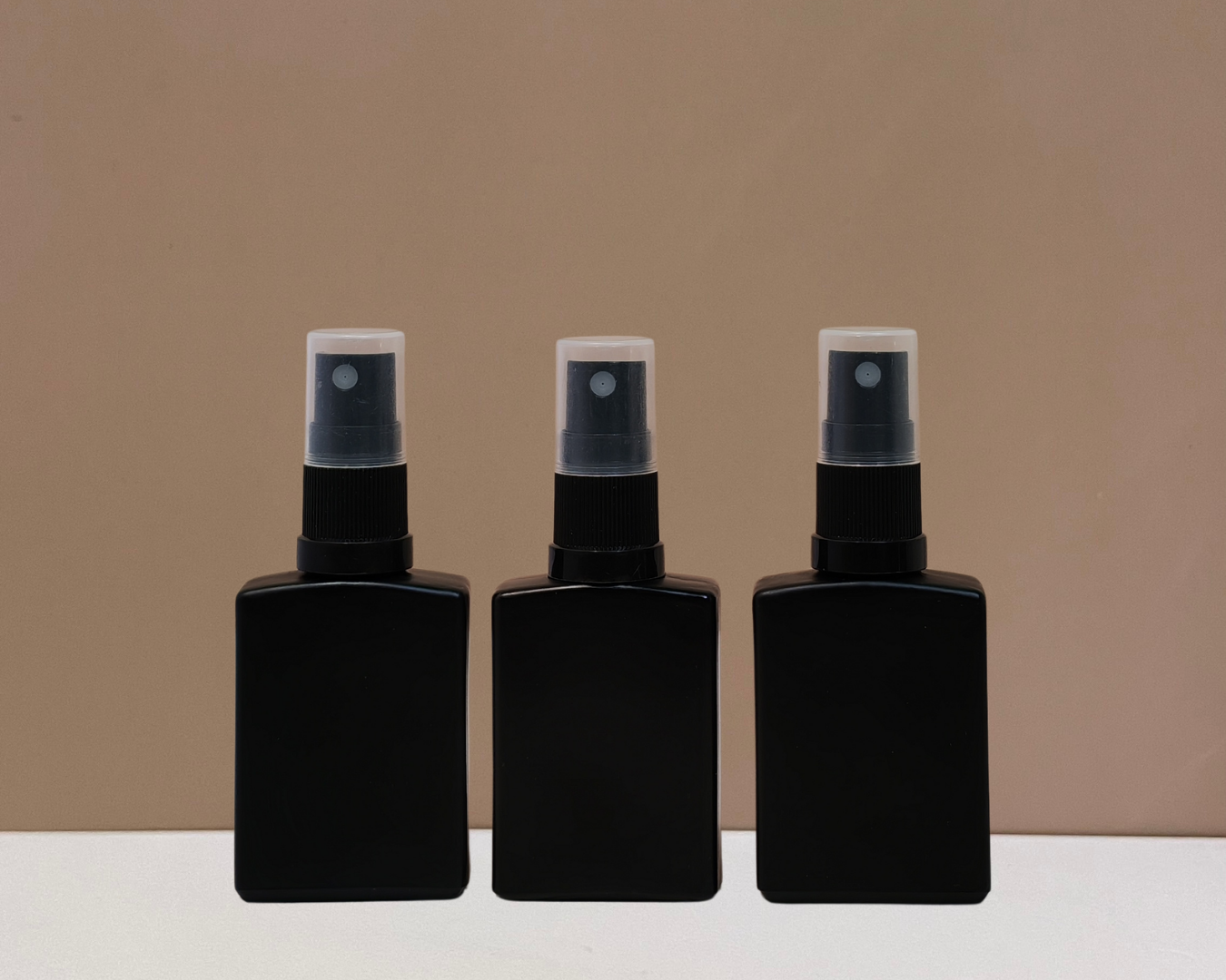 30ml Rectangle Glass Bottle with Black Mist Sprayer