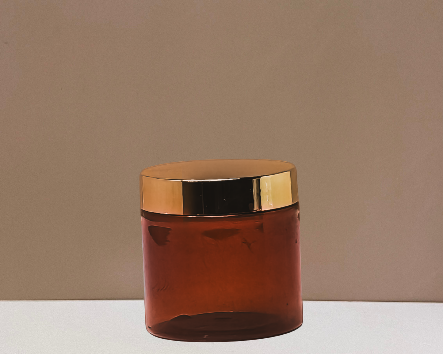 200g Plastic Jar With Gold Electroplated Lid