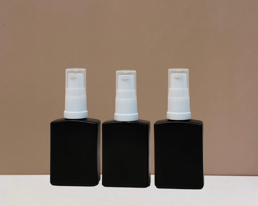 30ml Rectangle Glass Bottle with White Mist Sprayer