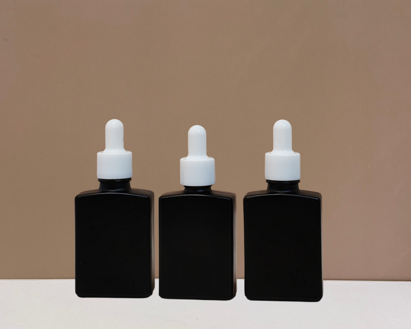 30ml Rectangle Glass Bottle with Plain White Dropper