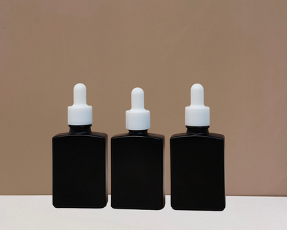 30ml Rectangle Glass Bottle with Plain White Dropper